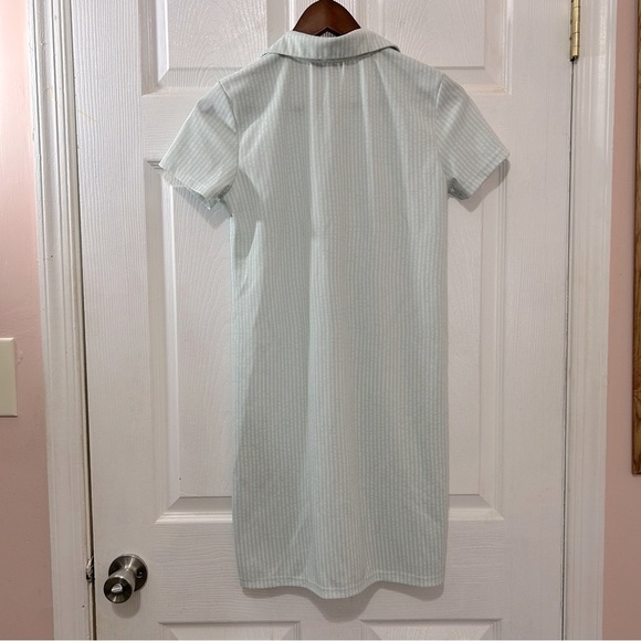Simply Southern Polo Dress Color Is Glass Mint Navy Size Small Spring Summer - Picture 2 of 9